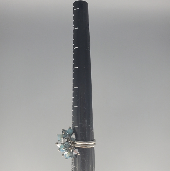 Swarovski Shades of Blue Beaded Ring - Picture 7 of 10